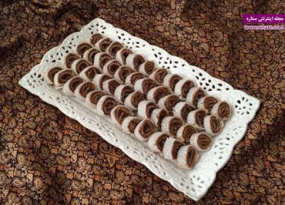 طرز تهیه حلوای رولتی در نان میکادو